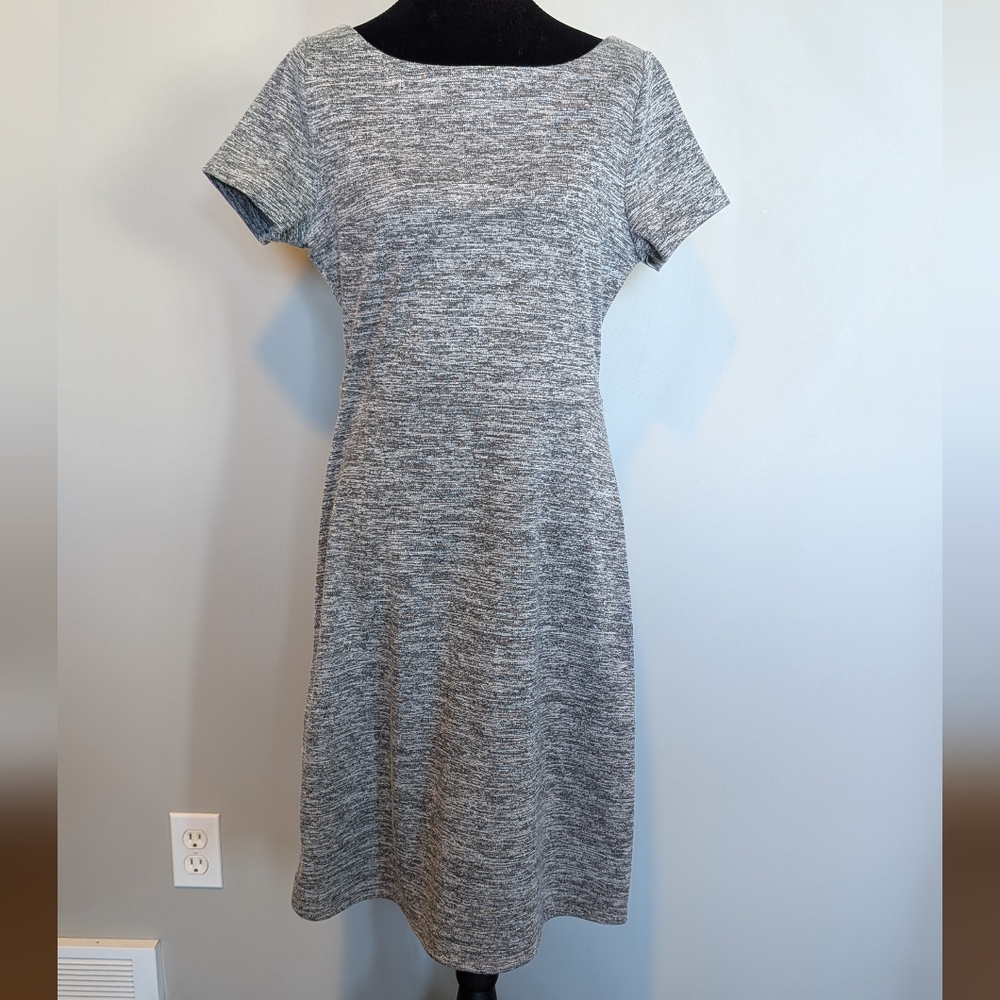 Ivanka Trump Heather Gray Midi A-Line Dress